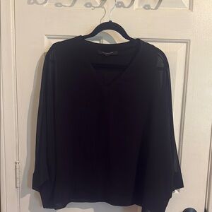 Elegant Black V-Neck Women's Top